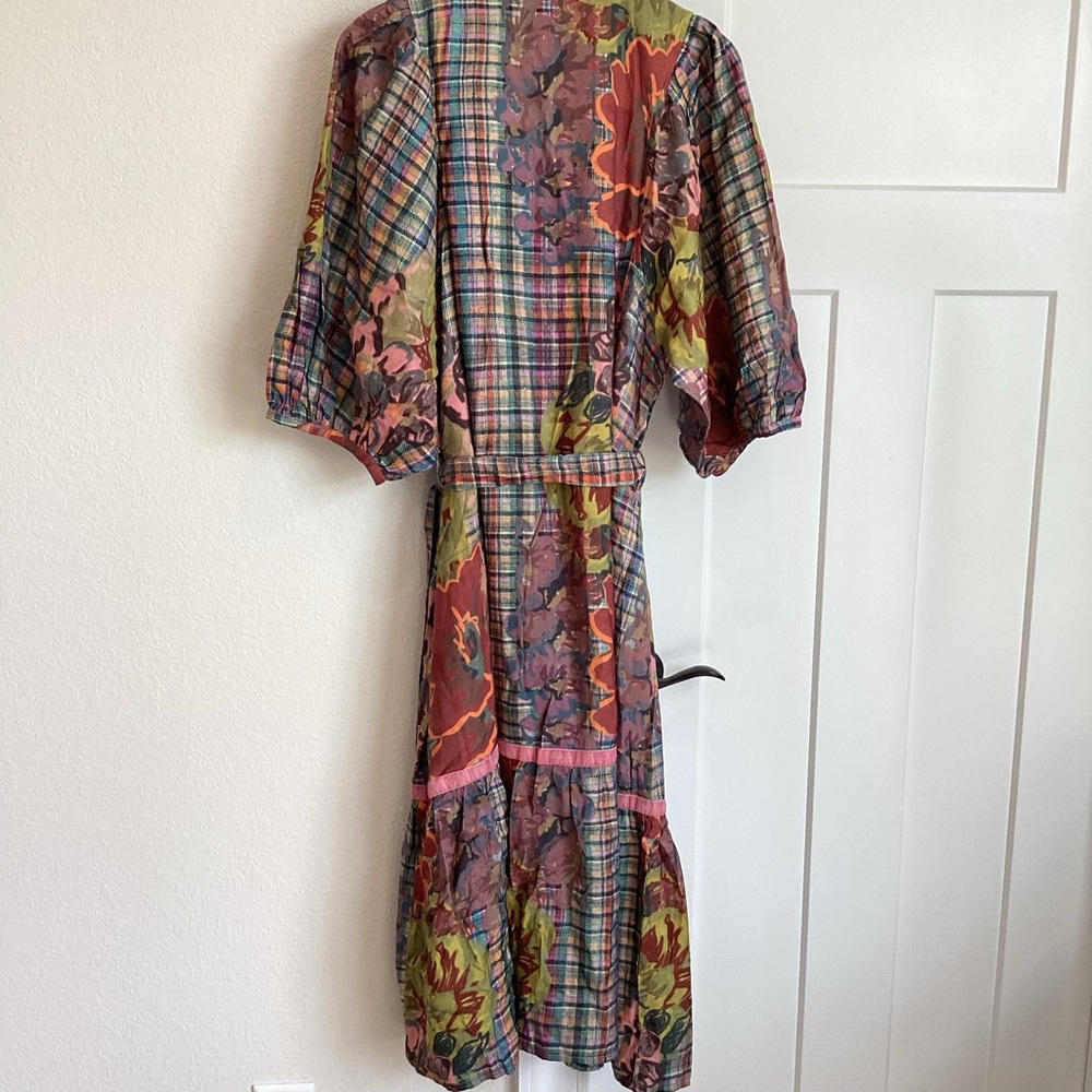 Anthropologie Multicolor Plaid and Floral Dress - Picture 7 of 12